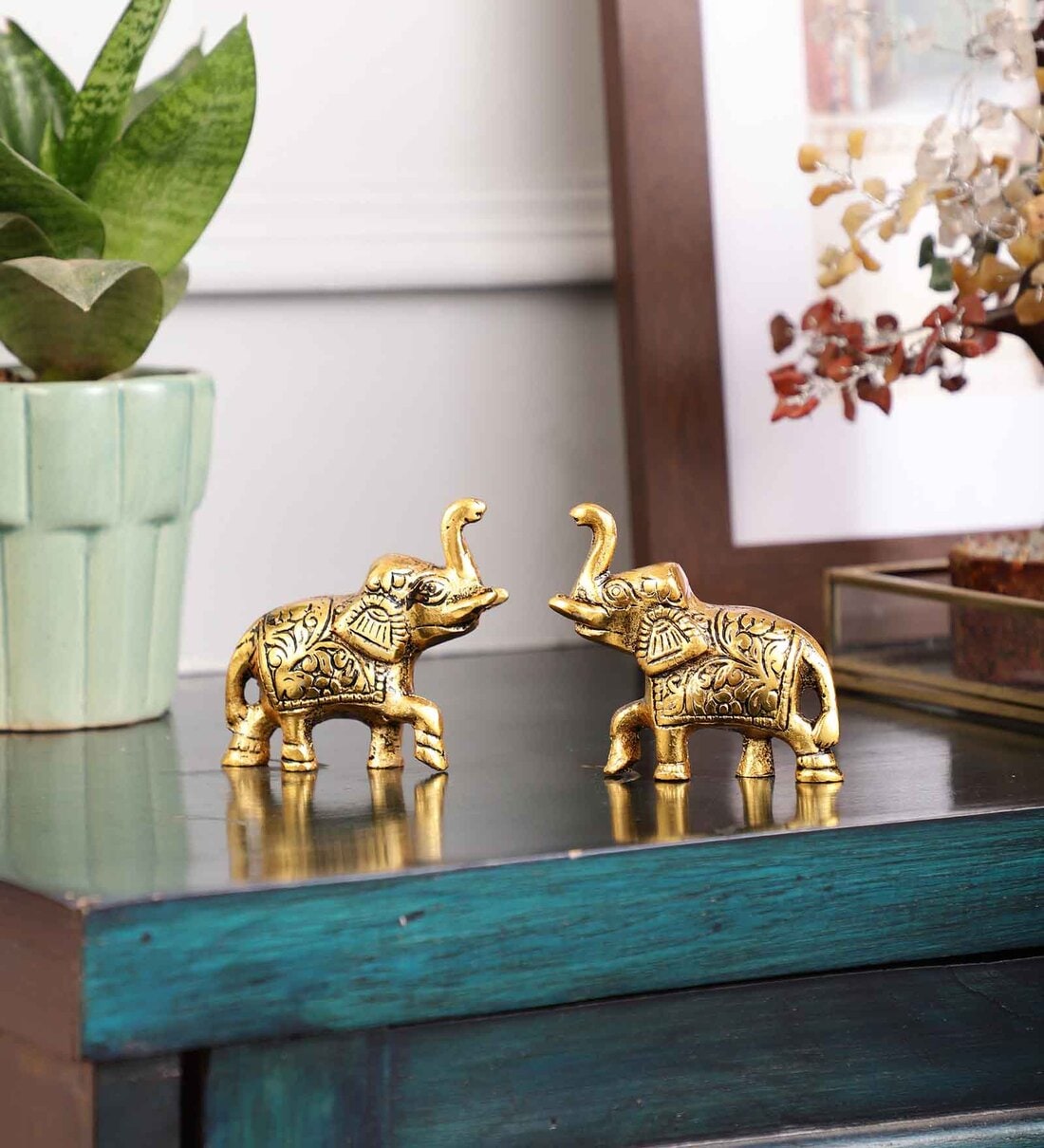 Elephant Gold Aluminium (Set of 2) FigurineShare By Purestory