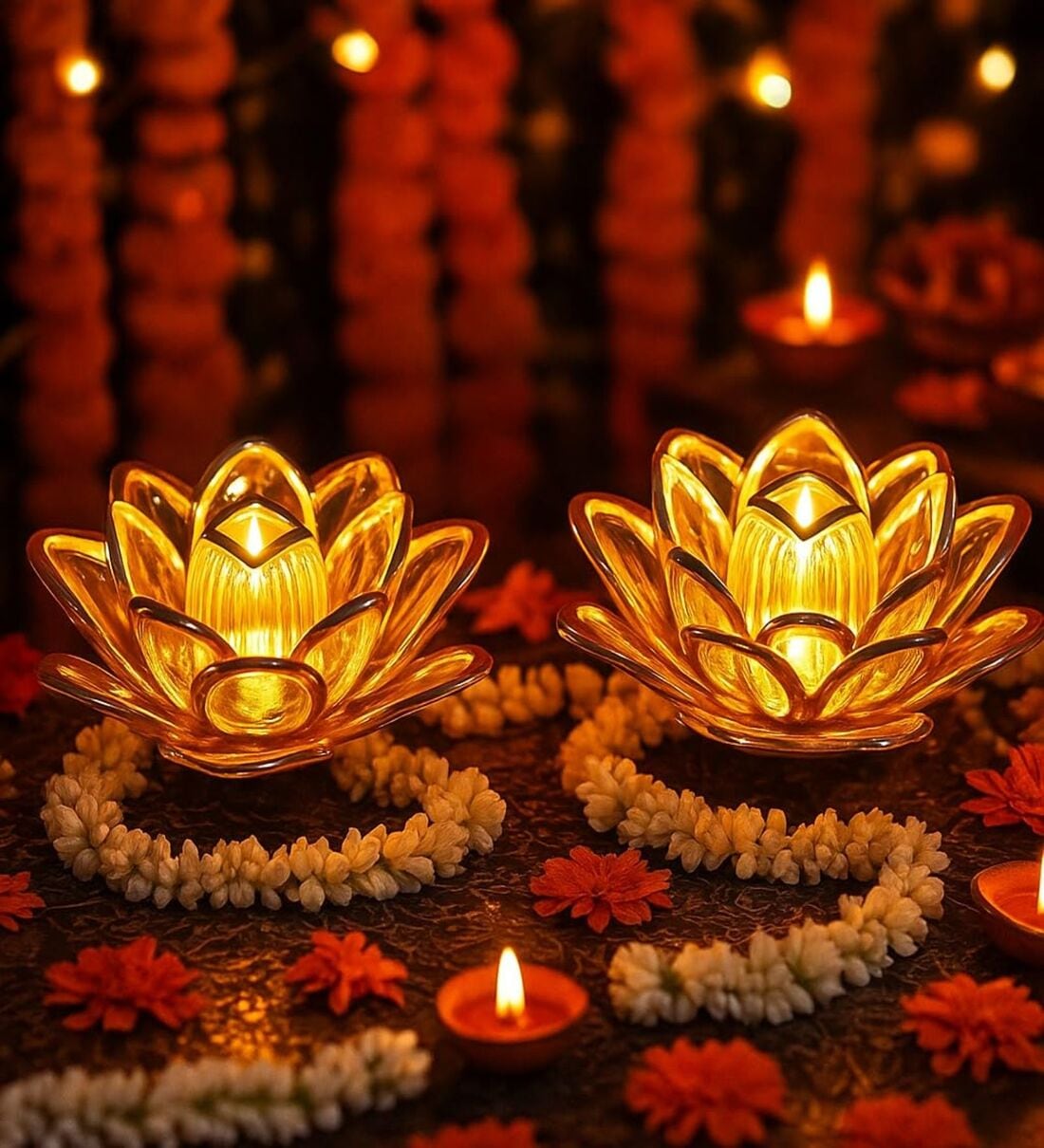 Flameless & Smokeless Acrylic Decorative DiyaShare By 5 Needs