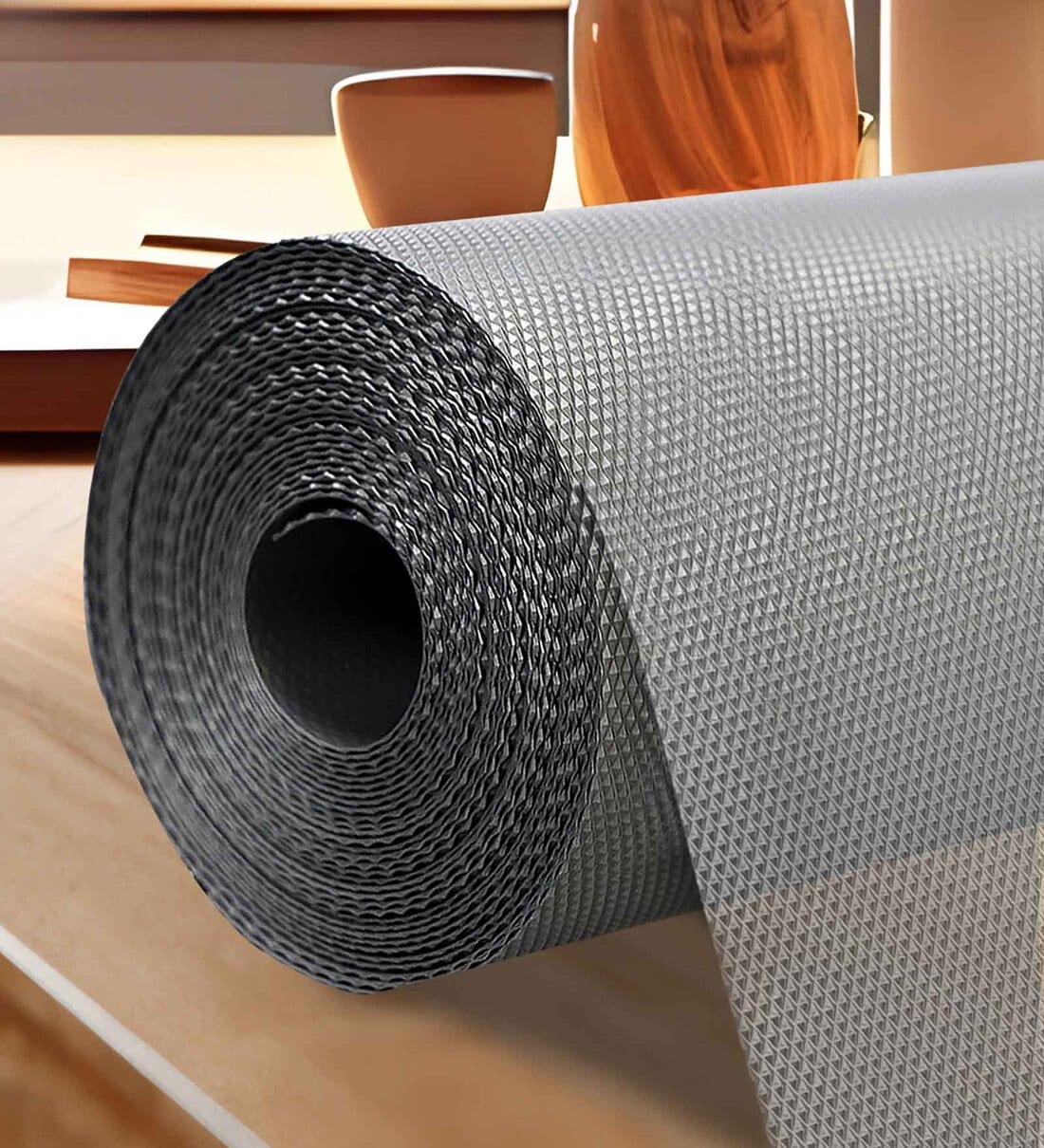 Sunvibe (45cm X 1.25m) Multi-Purpose EVA Non-Slip Kitchen Drawer Shelf and Cabinet Liners (Grey)Share By Sunvibe
