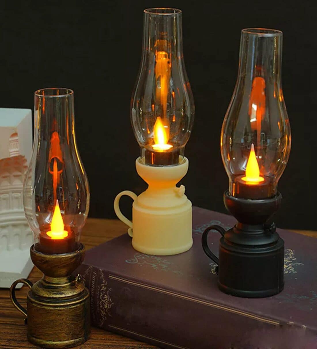 Oil Lamp Inspired Battery Operated Festive Lantern (Assorted)Share By Delightful Decor
