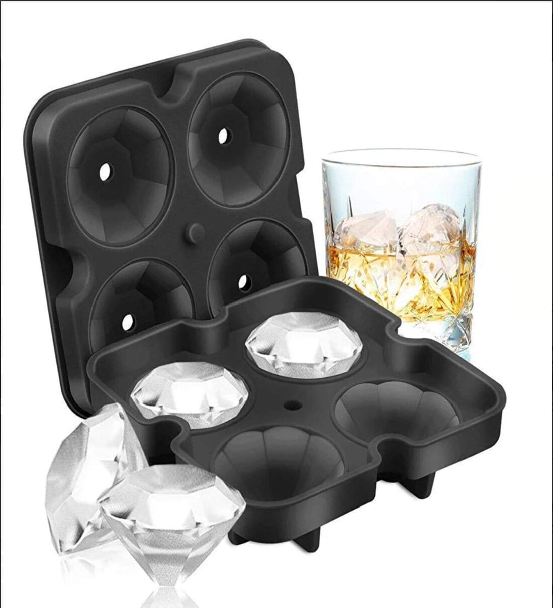 Daimond Black Silicone Ice TrayShare By The Quirk Box