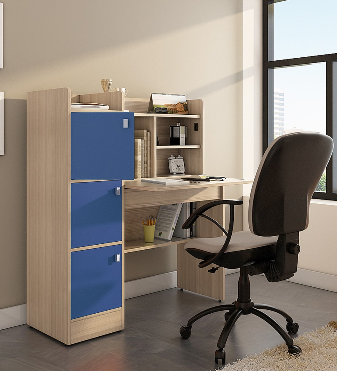 Kosmo Coral Kids Study Table in Drift Wood FinishShare By Spacewood
