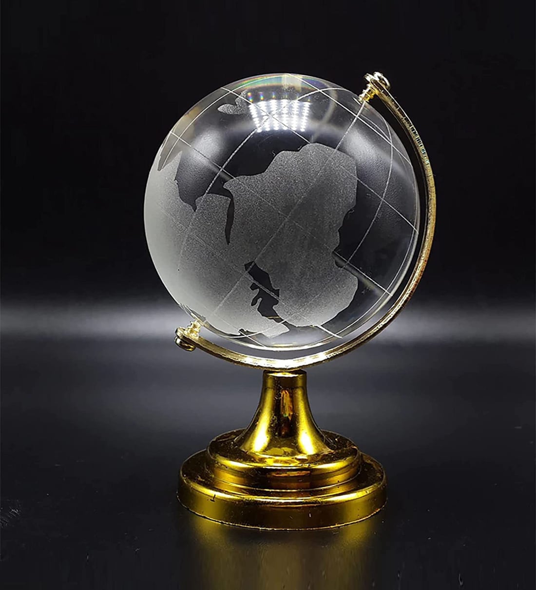 2.5 Inch Golden Vastu/Feng Shui Crystal Globe for Success Good Luck and ProsperityShare By Wens