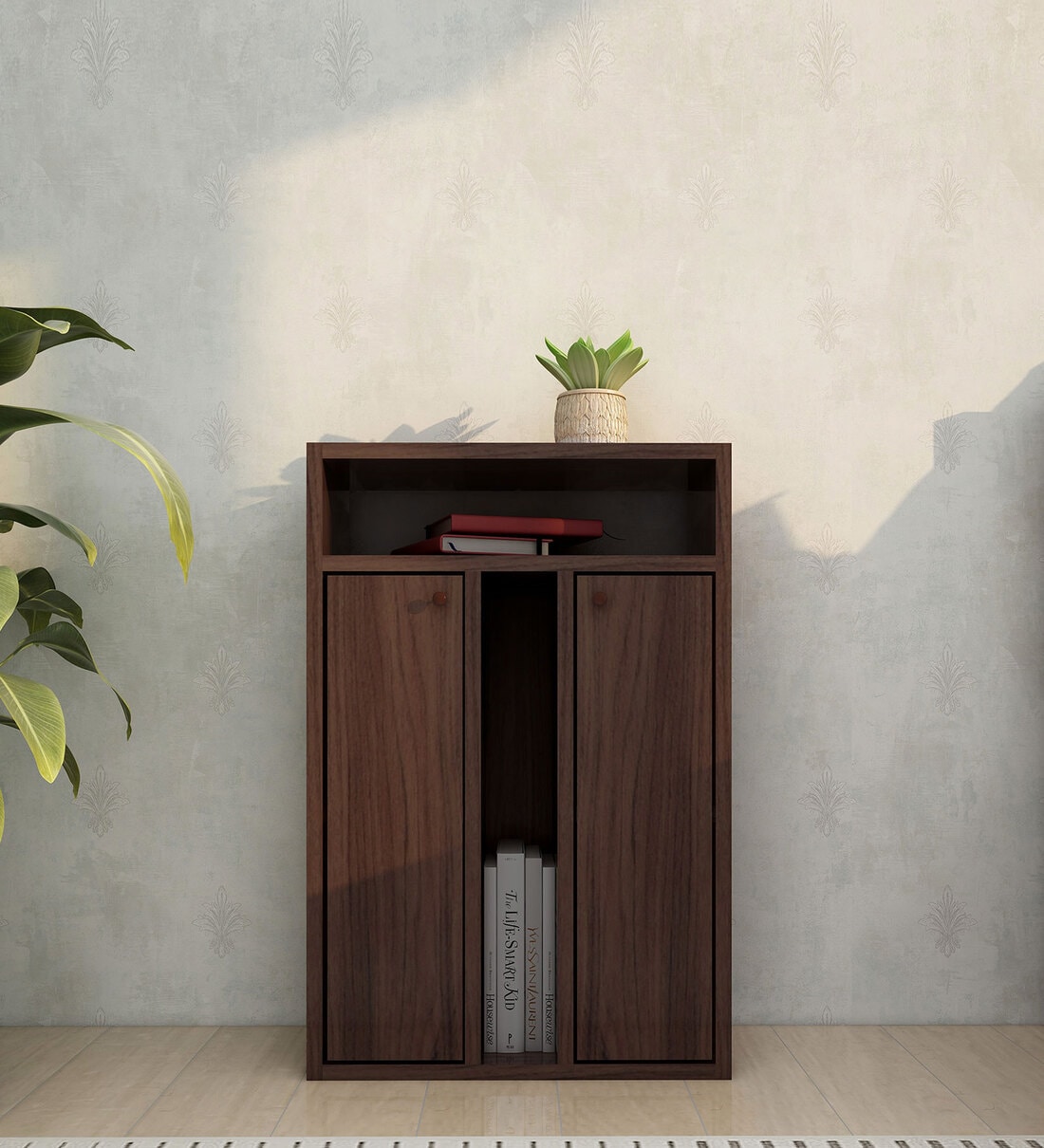Ren Bedside Table In Walnut Melamine FinishShare By Mintwud from Pepperfry