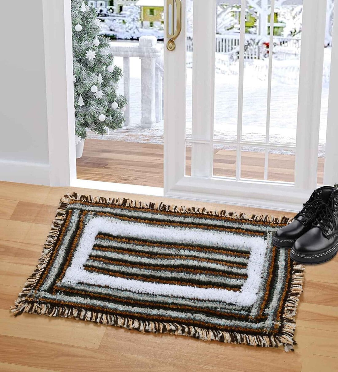 Multicolor Solid Rubber 24x16 Inches Door MatShare By Fine Tex World