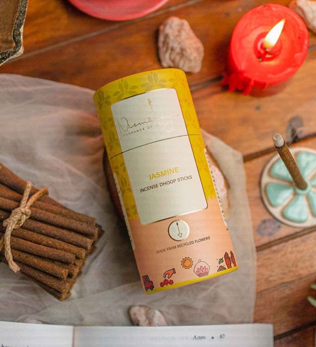 Jasmine Dhoop Sticks for Pooja 40 SticksShare By Nirmalaya