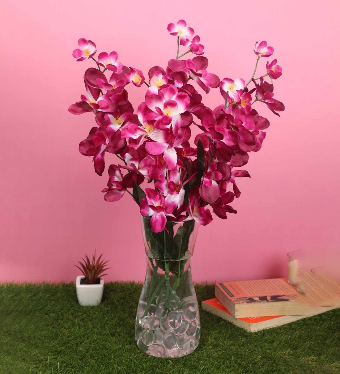 Purple Fabric Orchid Artificial Artificial FlowersShare By Casacraft from Pepperfry