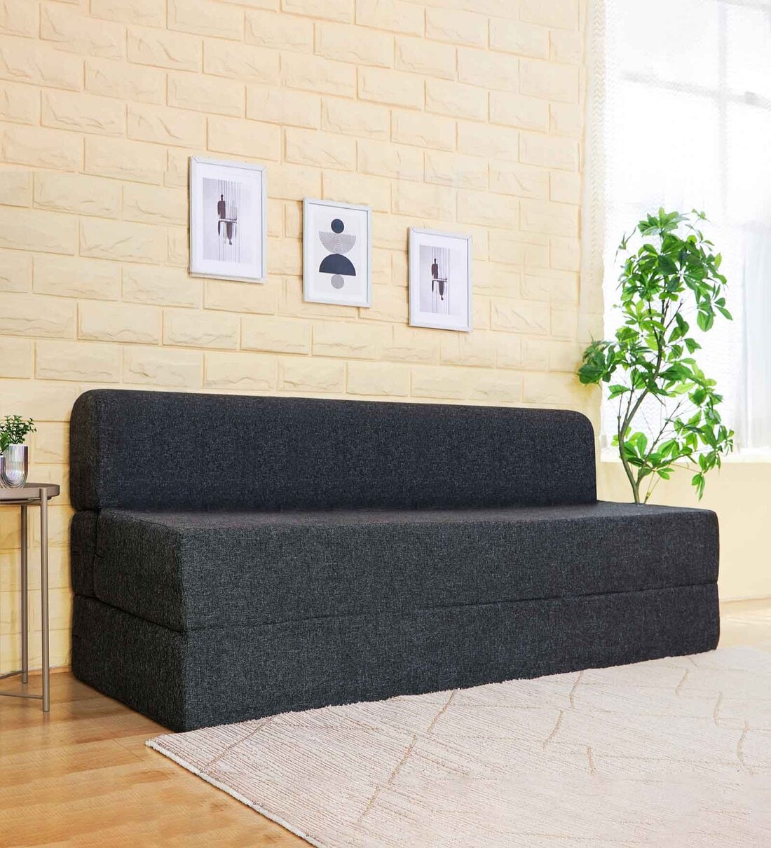 Miguel 8 Inch Foam (72x60) In Grey Colour Queen Size Sofa Cum Foldable MattressShare By Uberlyfe