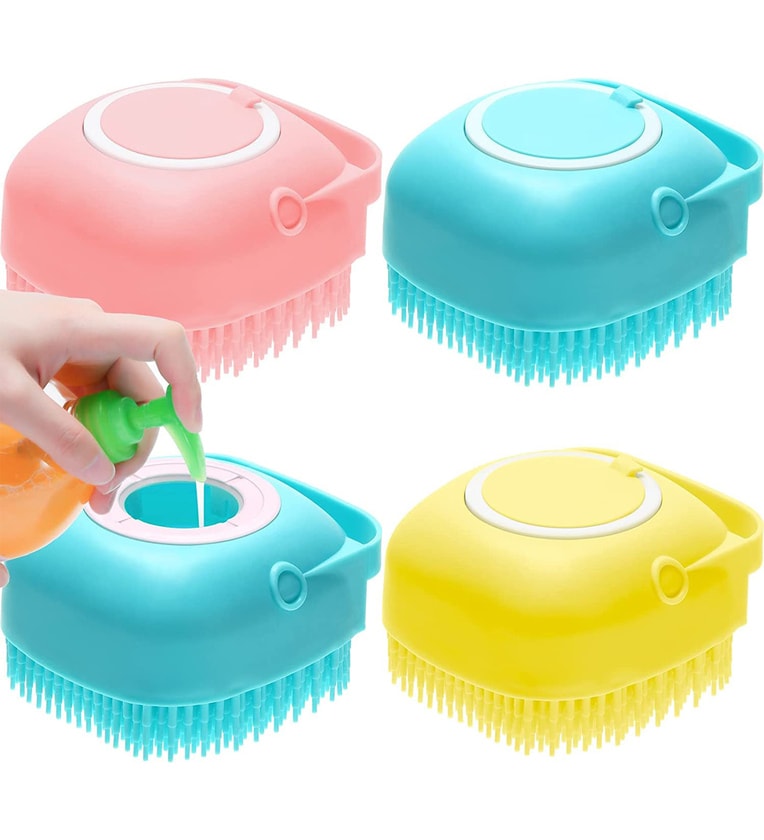 Assorted Silicone Body Bath Scrubber Brush With Gel DispenserShare By Wens
