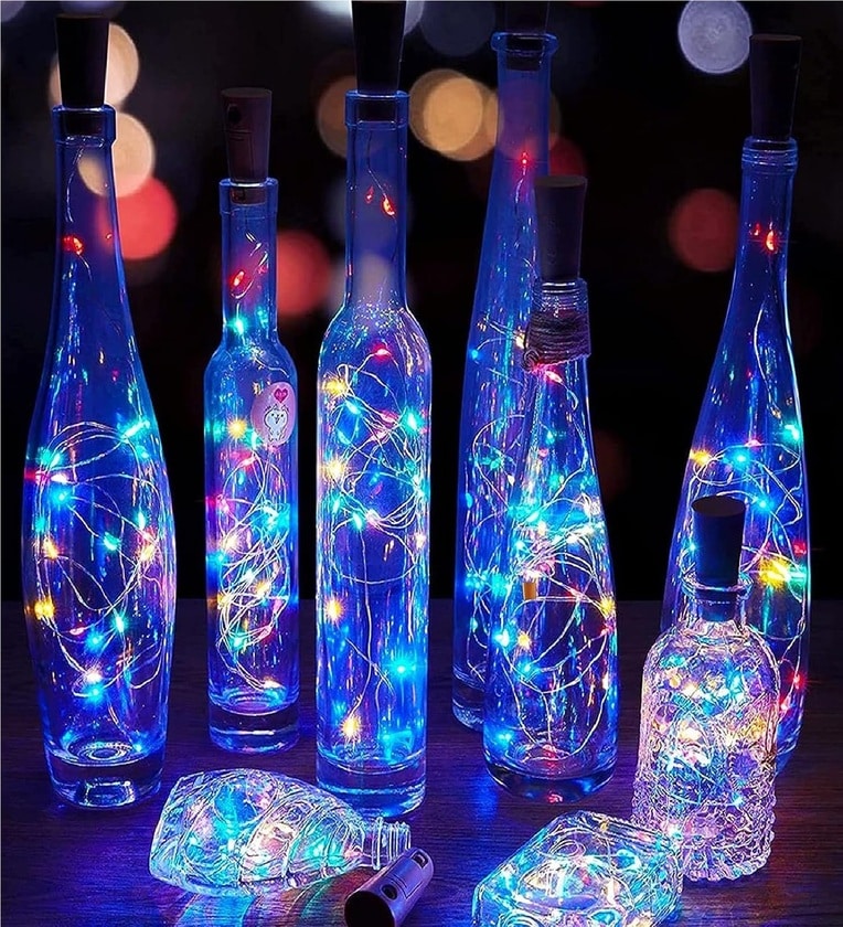 (Pack of 2) Fairy Mini 20 LED 2 Meters Bottle Light with Cork Battery Operated String Lights (Multicolour)Share By 5 Needs