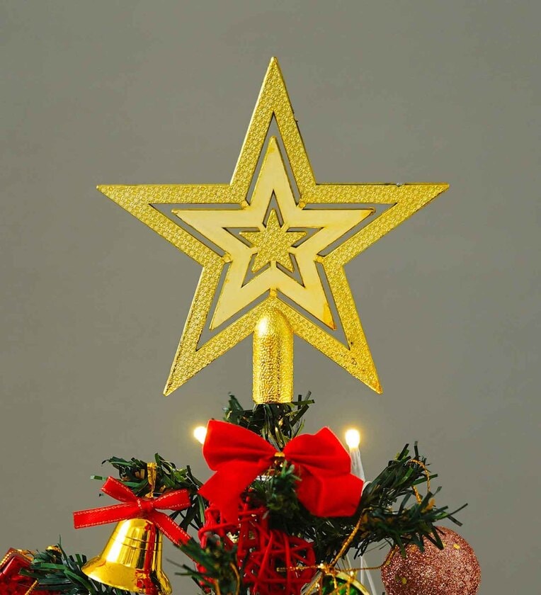Gold Wood Christmas StarShare By eCraftIndia