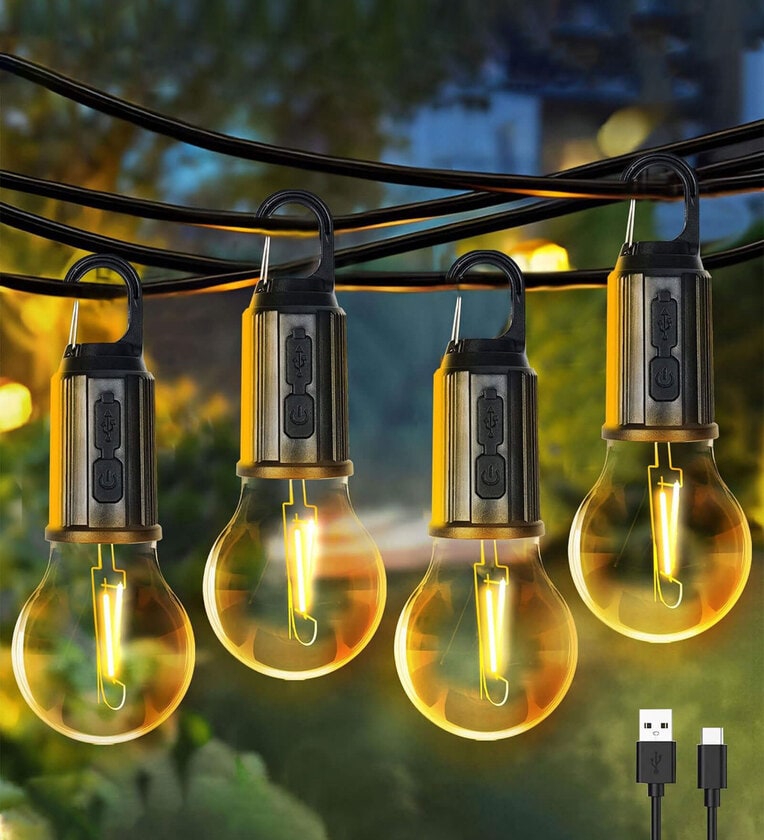 (3 Modes) Rechargeable Waterproof Emergency Hanging Bulb with USB CableShare By DecorativeRay