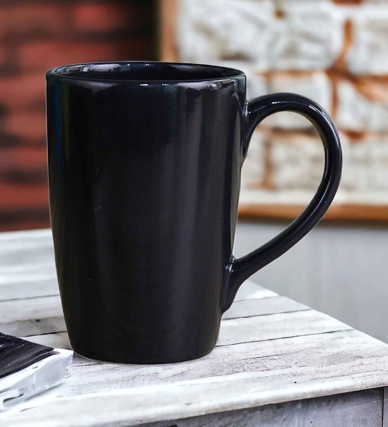 350ml Black Ceramic 1Pc Coffee MugShare By Femora