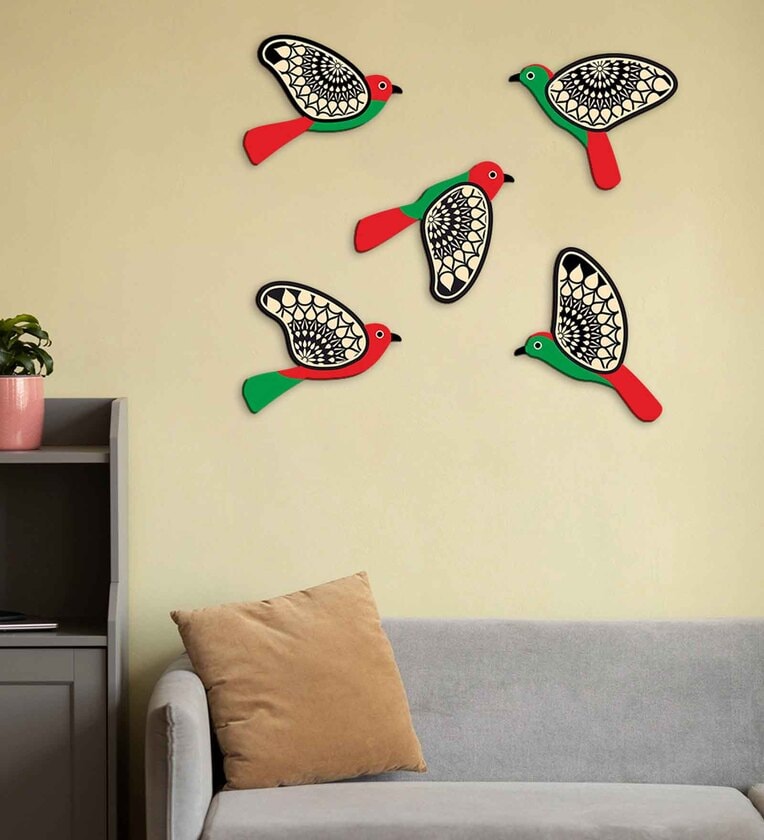5 Pcs Wooden Cute Bird PlaquesShare By Suveharts