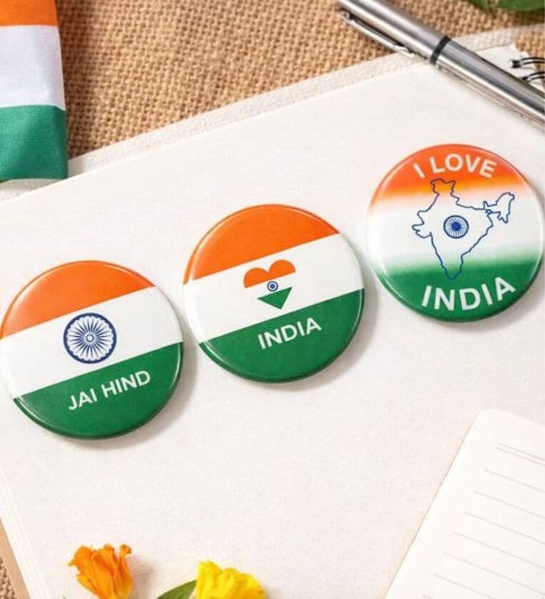 58 mm Indian Flag Pin Badges Pack of 3Share By Regalo