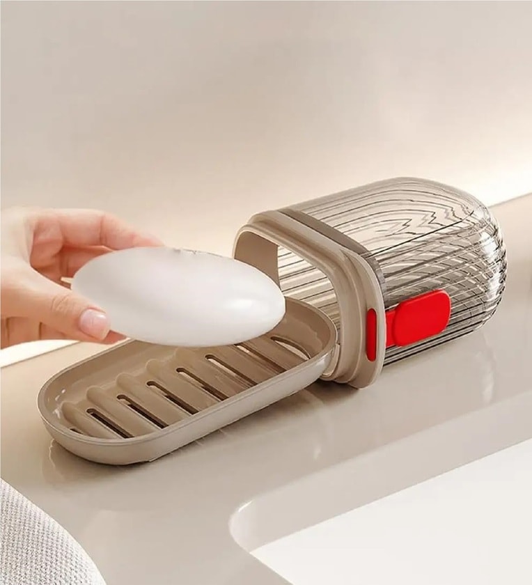 Plastic Transparent Waterproof Portable Soap Dish Box for TravelShare By 5 Needs