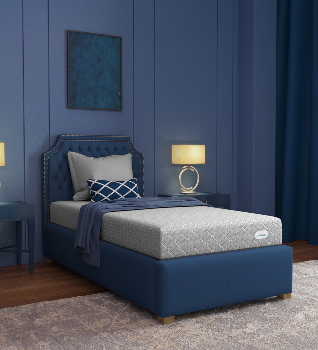 Nor Dual Comfort 8 inch HR Foam Single Mattress in Grey ColourShare By Clouddio From Pepperfry