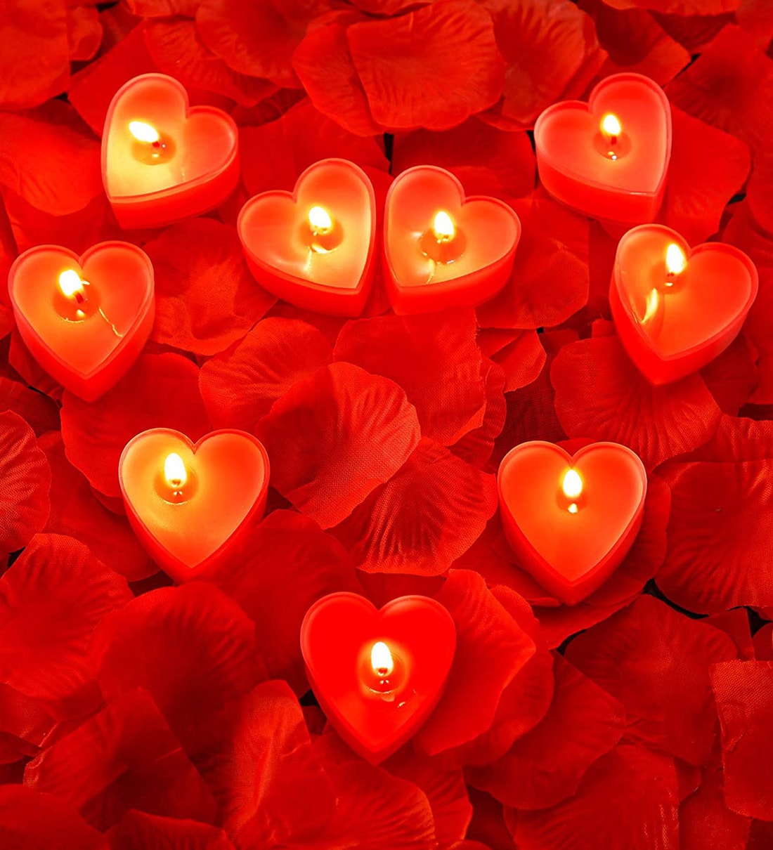 Romance Red Heart Set of 12 Red Wax Decorative CandleShare By Aromatic Fables
