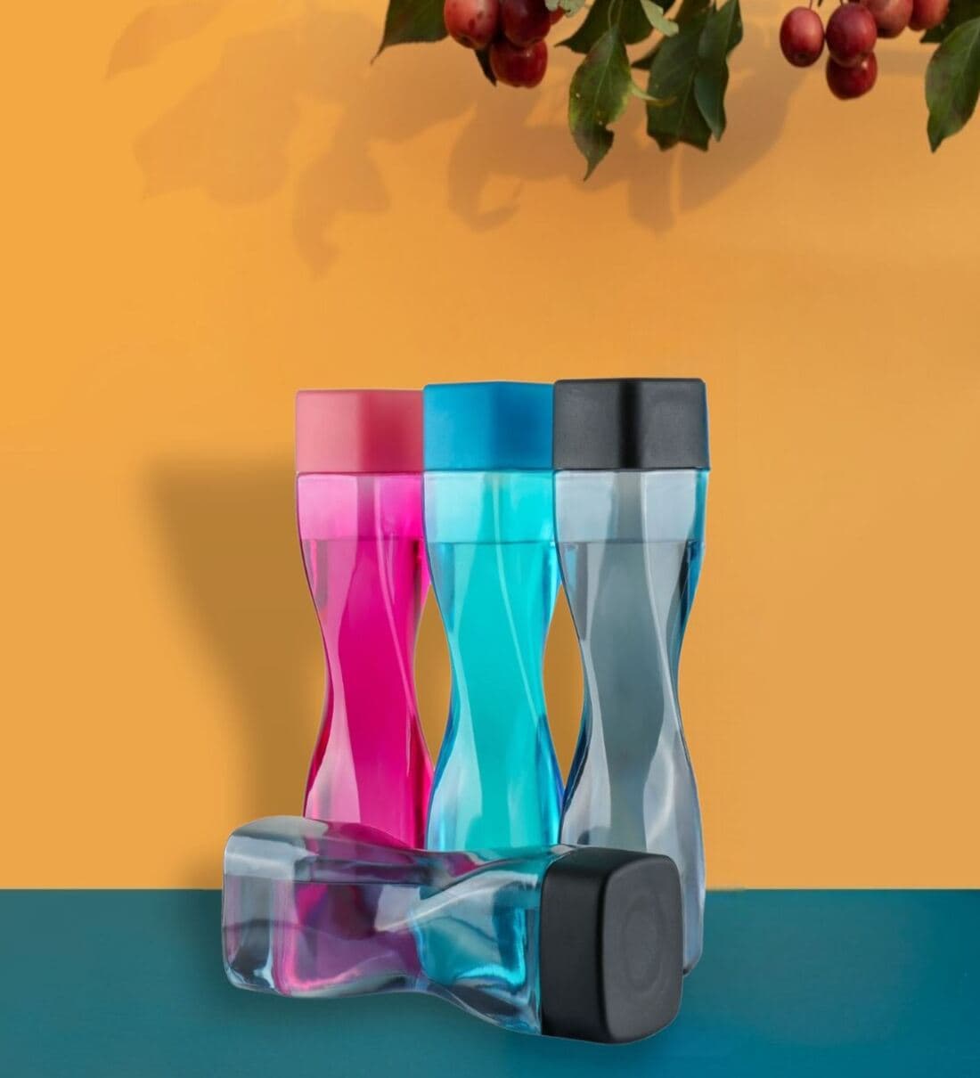 (Set of 2) 1 Ltr BPA Free & Leak Proof Plastic Water BottleShare By 5 Needs