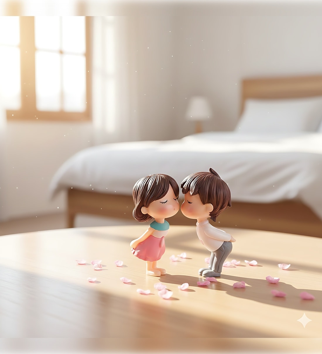 Miniature Cute Romantic Kissing Couple Showpiece Valentine GiftShare By eCraftIndia