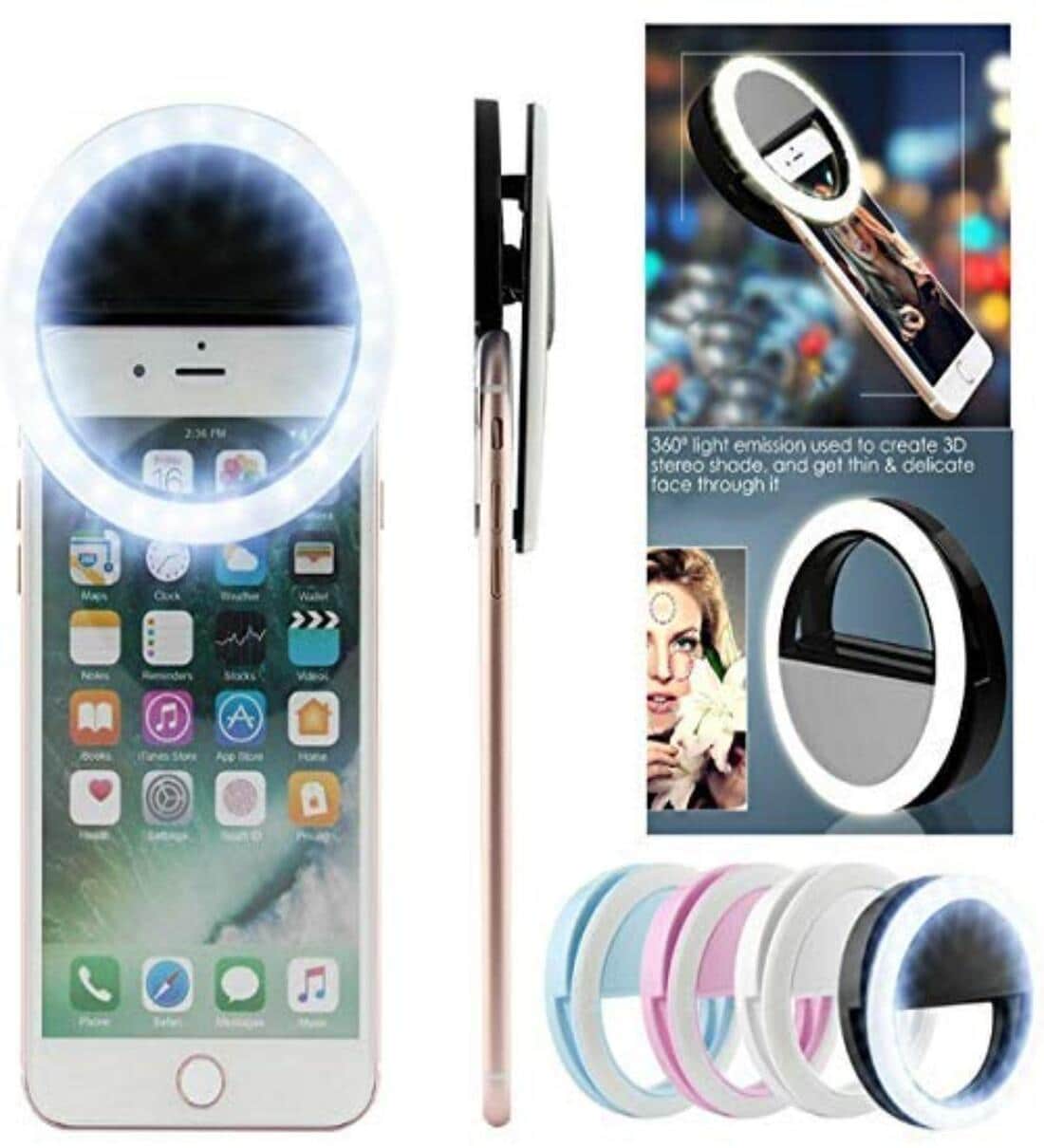 Assorted Portable LED Selfie Ring Light with 3 Level of BrightnessShare By 5 Needs