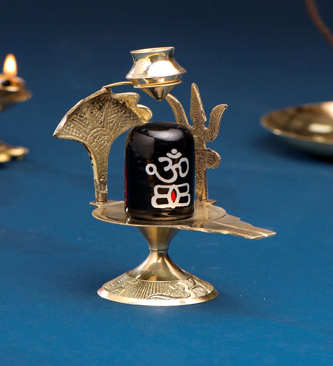 Shiva Lingam Abhishek Patra with Trishul and Nag (Gold)Share By Fashion Bizz