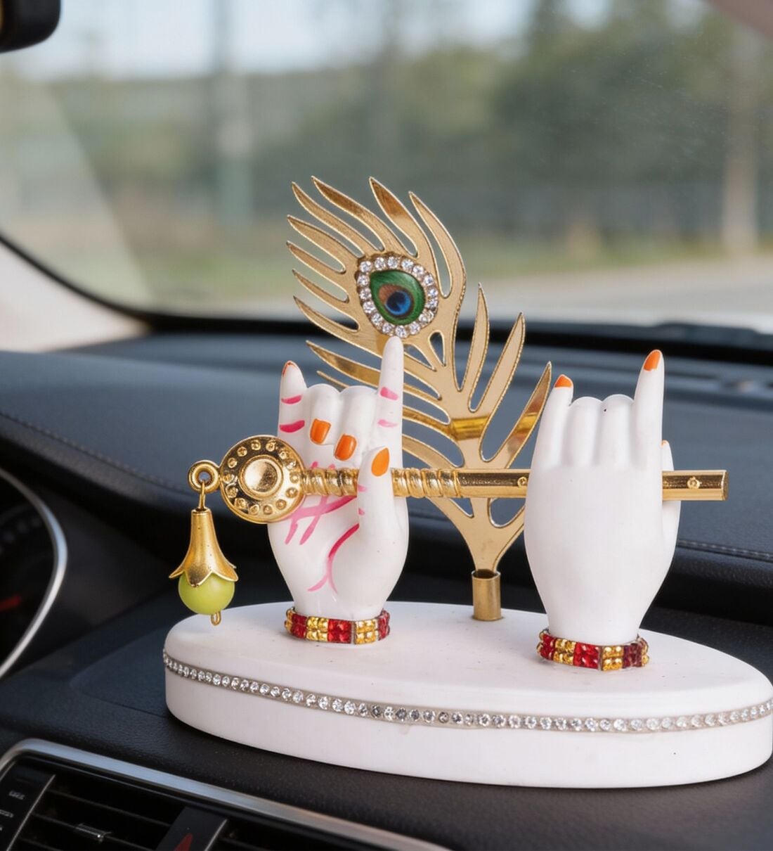 Krishna Hand with Flute & Mor Pankh Religious StatueShare By Wens