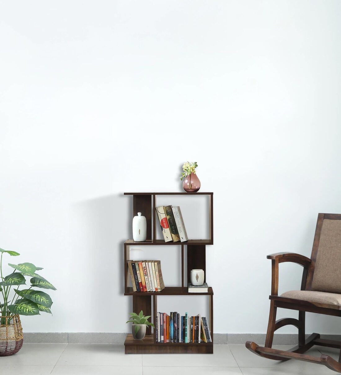 Akihiro Bookshelf in Columbia Walnut FinishShare By Valuewud from Pepperfry