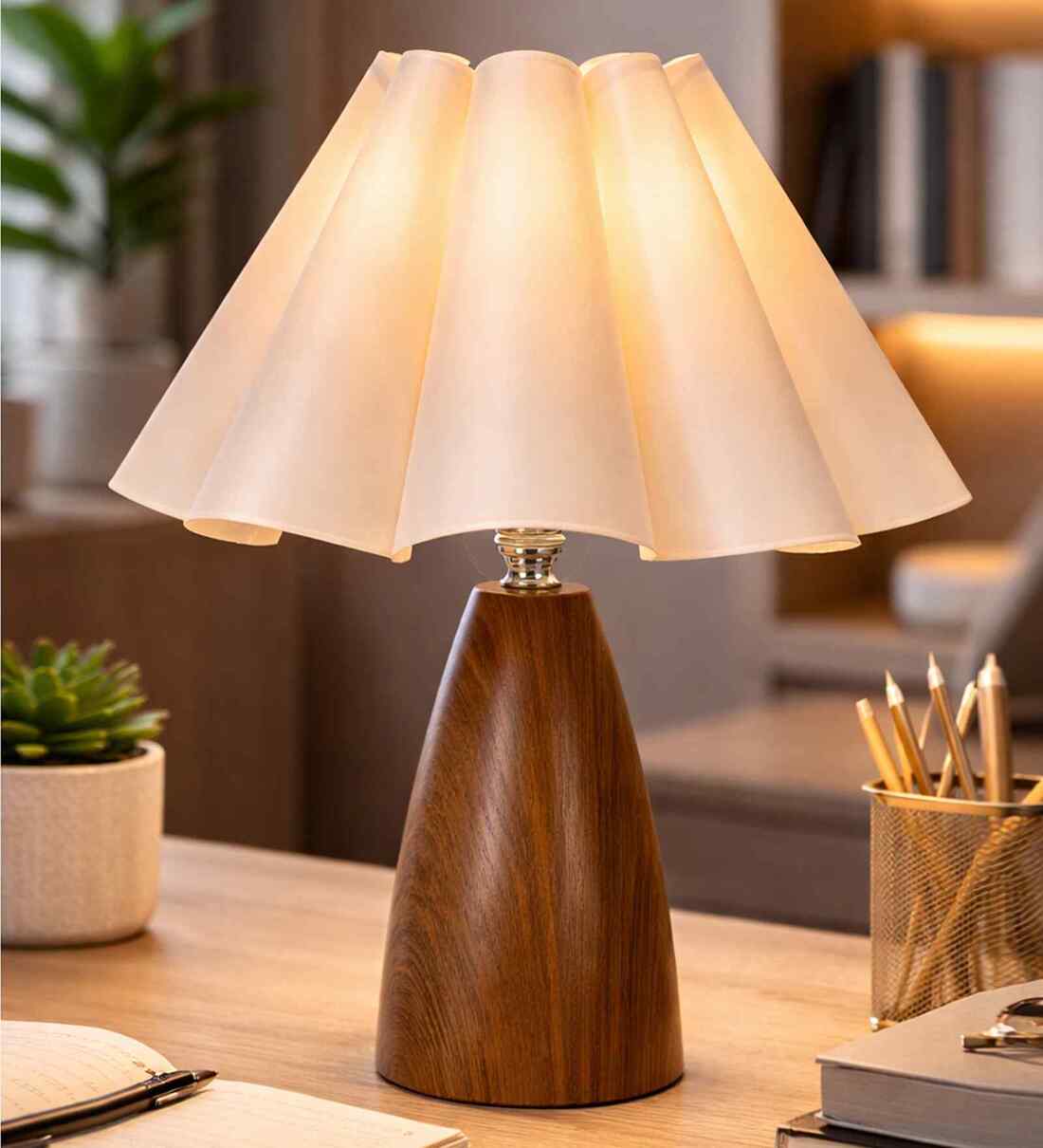 Wood Grain Pattern Small Table LampShare By Homesake