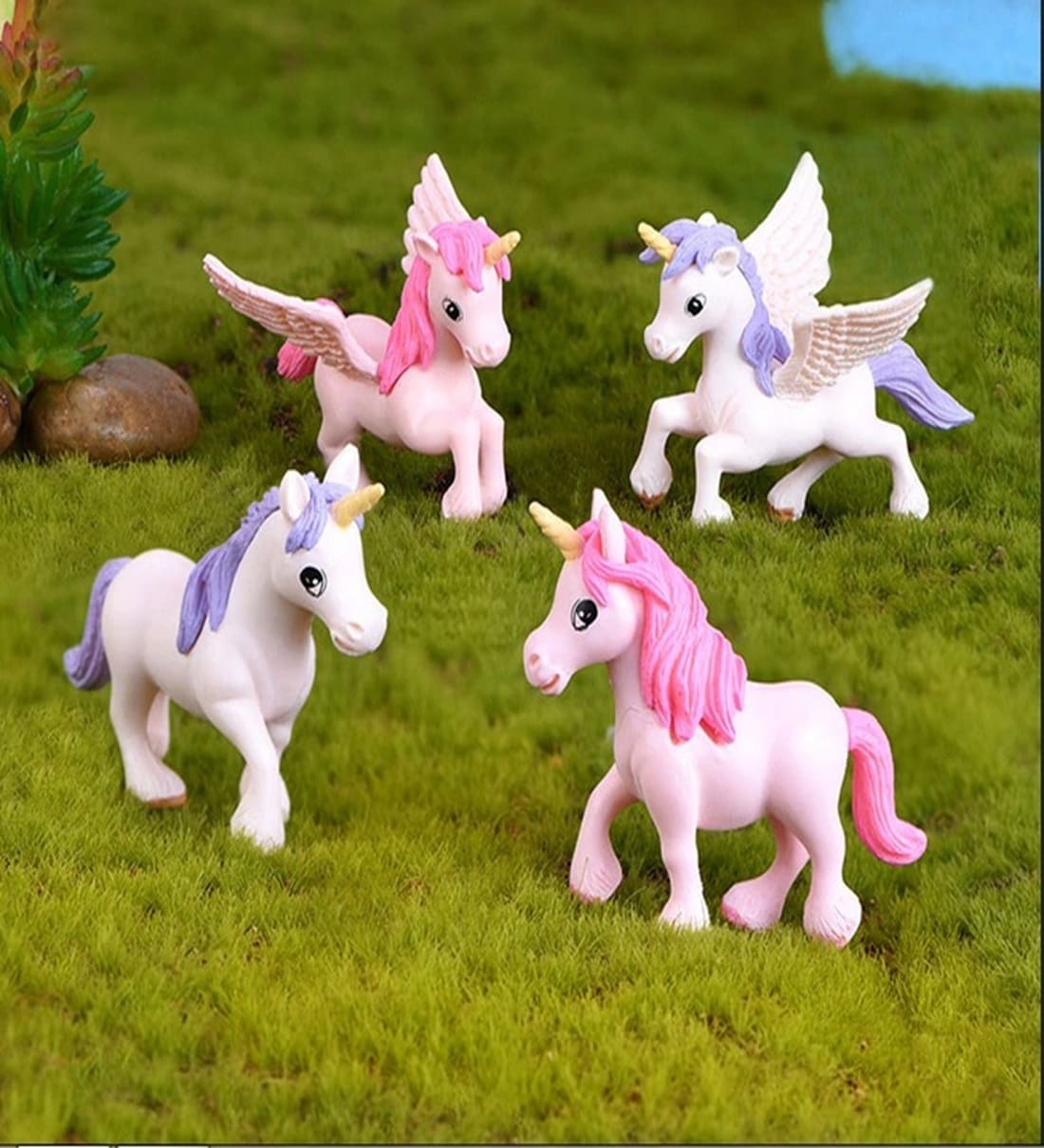 Pack of 4 Cute Unicorn MiniaturesShare By Chocozone