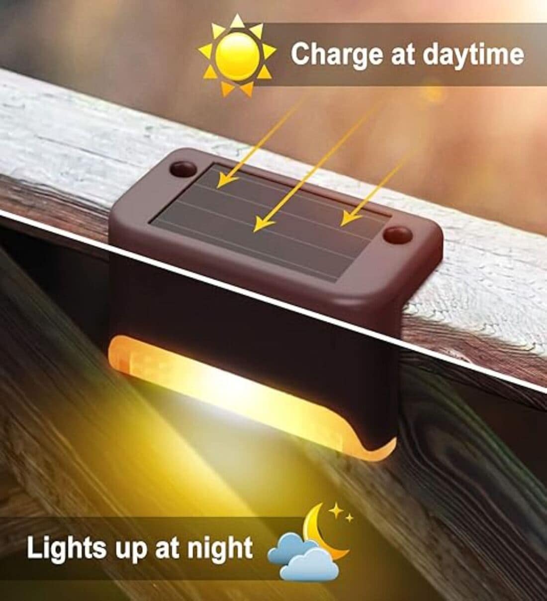 Waterproof (Set of 2) LED Solar Outdoor Step/fence Light (Brown)Share By Delightful Decor