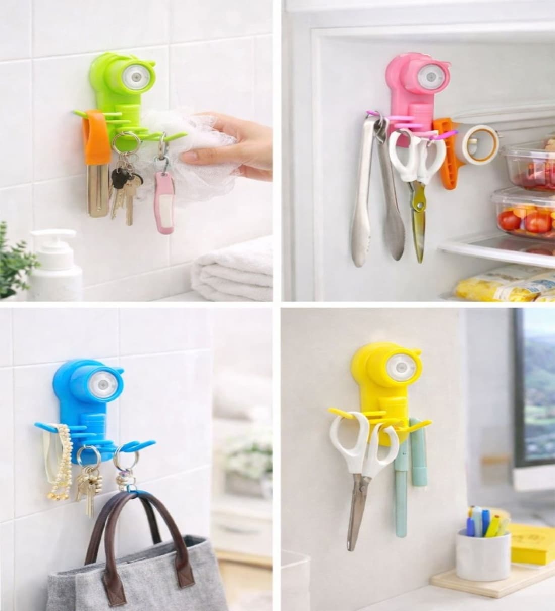 Multipurpose 6-Hook Suction Cup Self Adhesive Wall HangerShare By The Quirk Box
