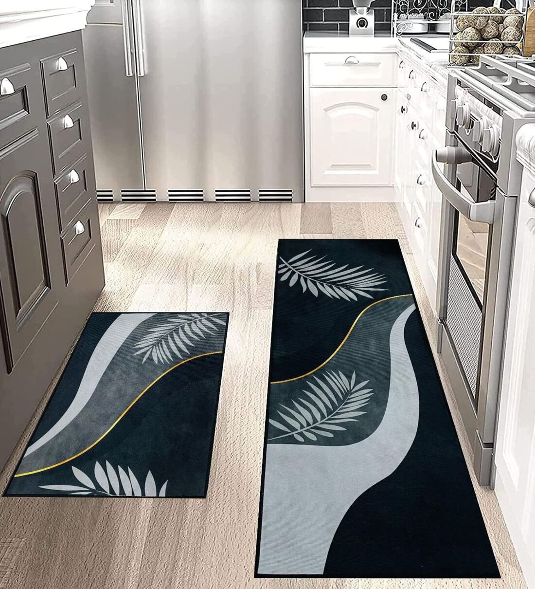 Floral  Non-Slip Kitchen Mat Cushioned Anti-Skid Floor Mats Set of 2Share By Regalo