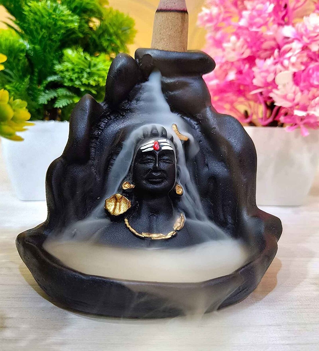 Resin Adiyogi Smoke Fountain with 20 ConesShare By Wens