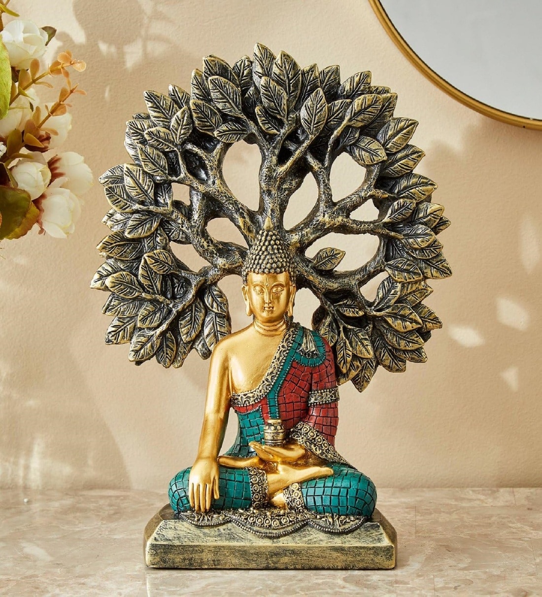 Buddha and Bodhi Tree ShowpieceShare By 5 Needs