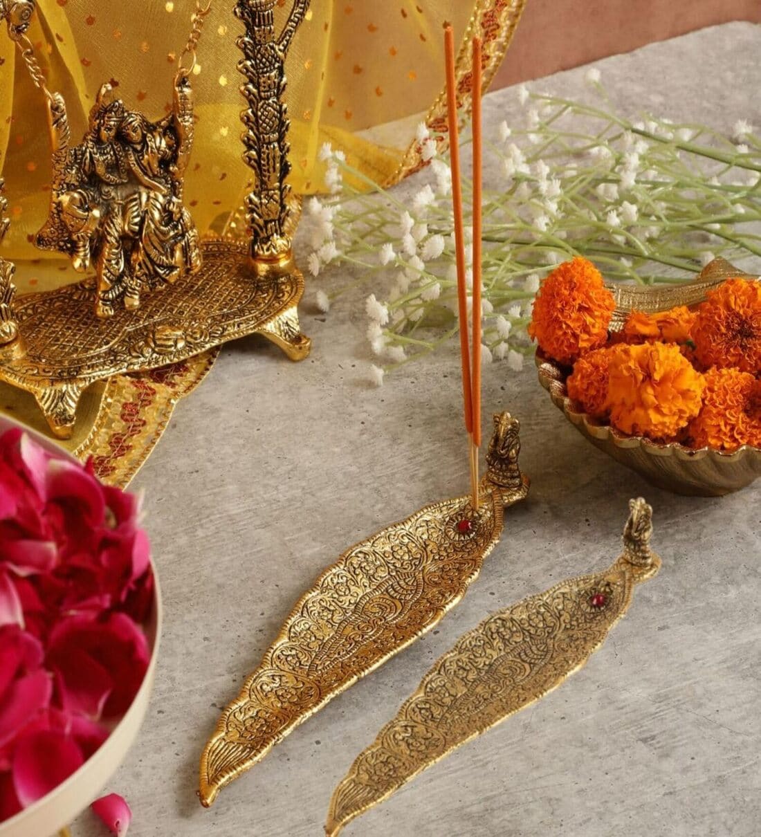 Incense Sticks Holders With Lord Ganesh Figurine And Ash Catcher (Set Of 2)Share By Purestory