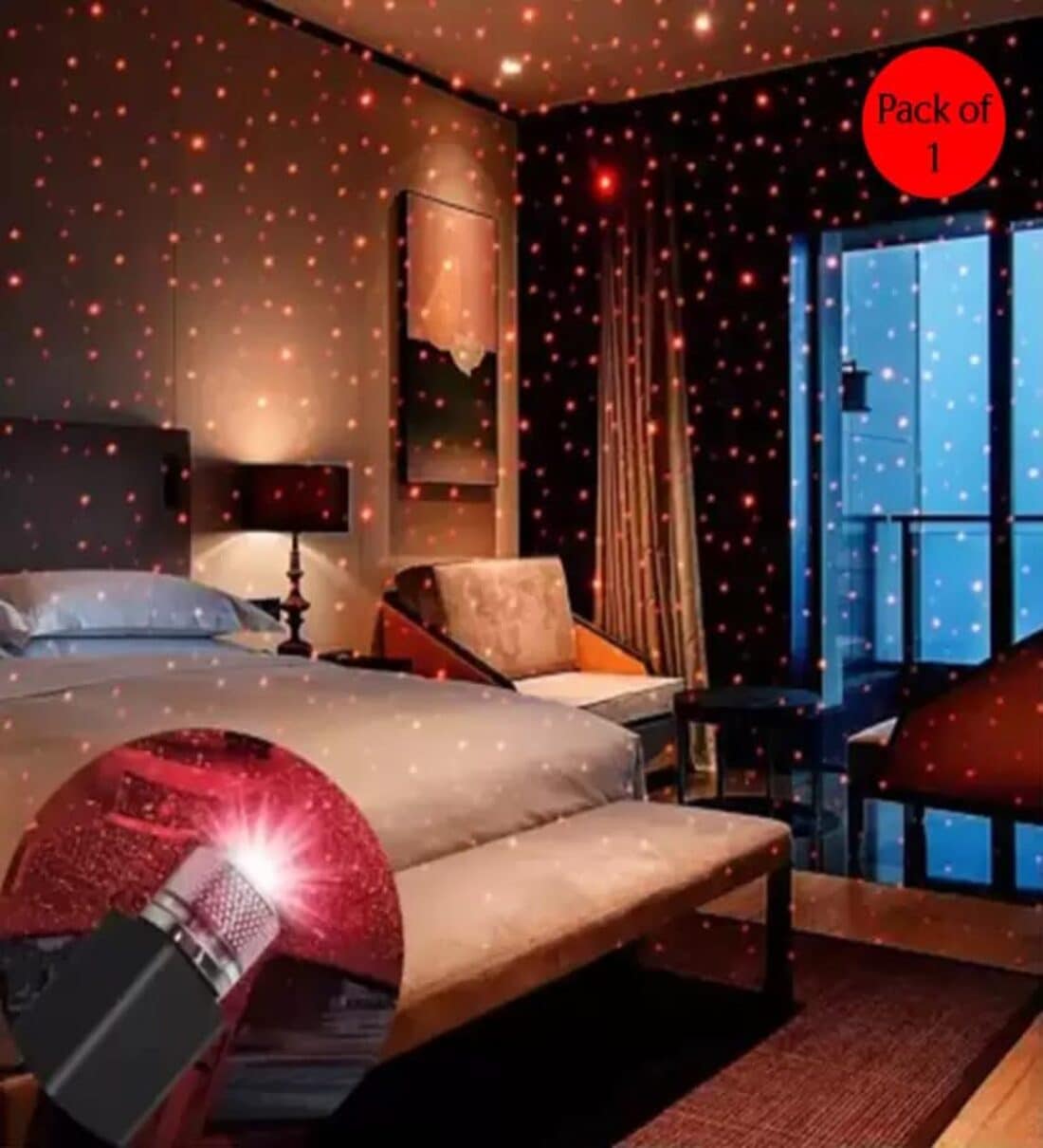 Decorative Star Battery Operated Projector Laser Night Light (Back)Share By eCraftIndia