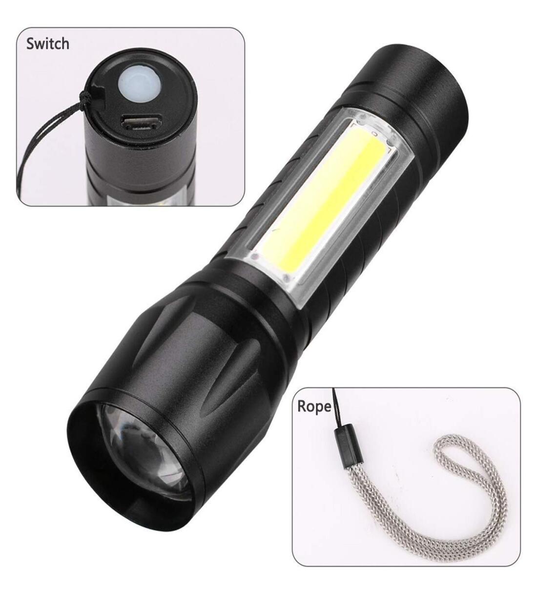 Mini Waterproof Portable USB Rechargeable Torch LightShare By 5 Needs