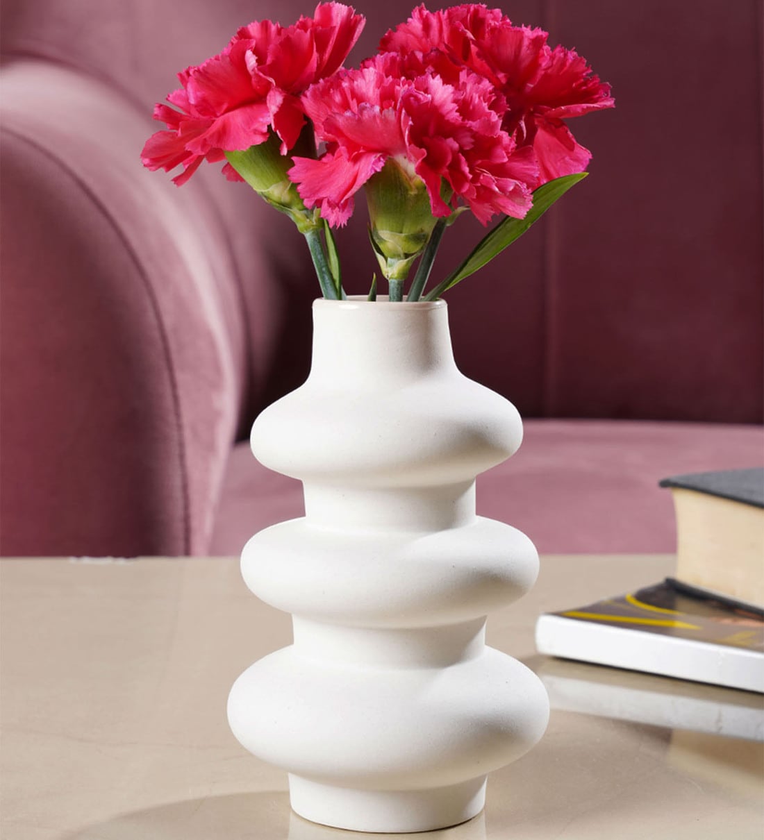 Orbit White Ceramic Table VaseShare By Purezento
