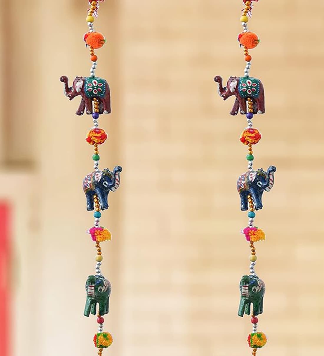 (Set of 2) Handicraft Rajasthani Elephant Wall/Door Hanging Festive ToranShare By Fashion Bizz