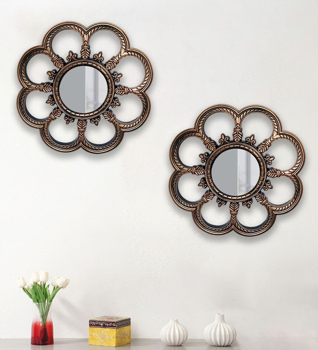 Brown Plastic (Set of 2) Wall MirrorShare By Art Street