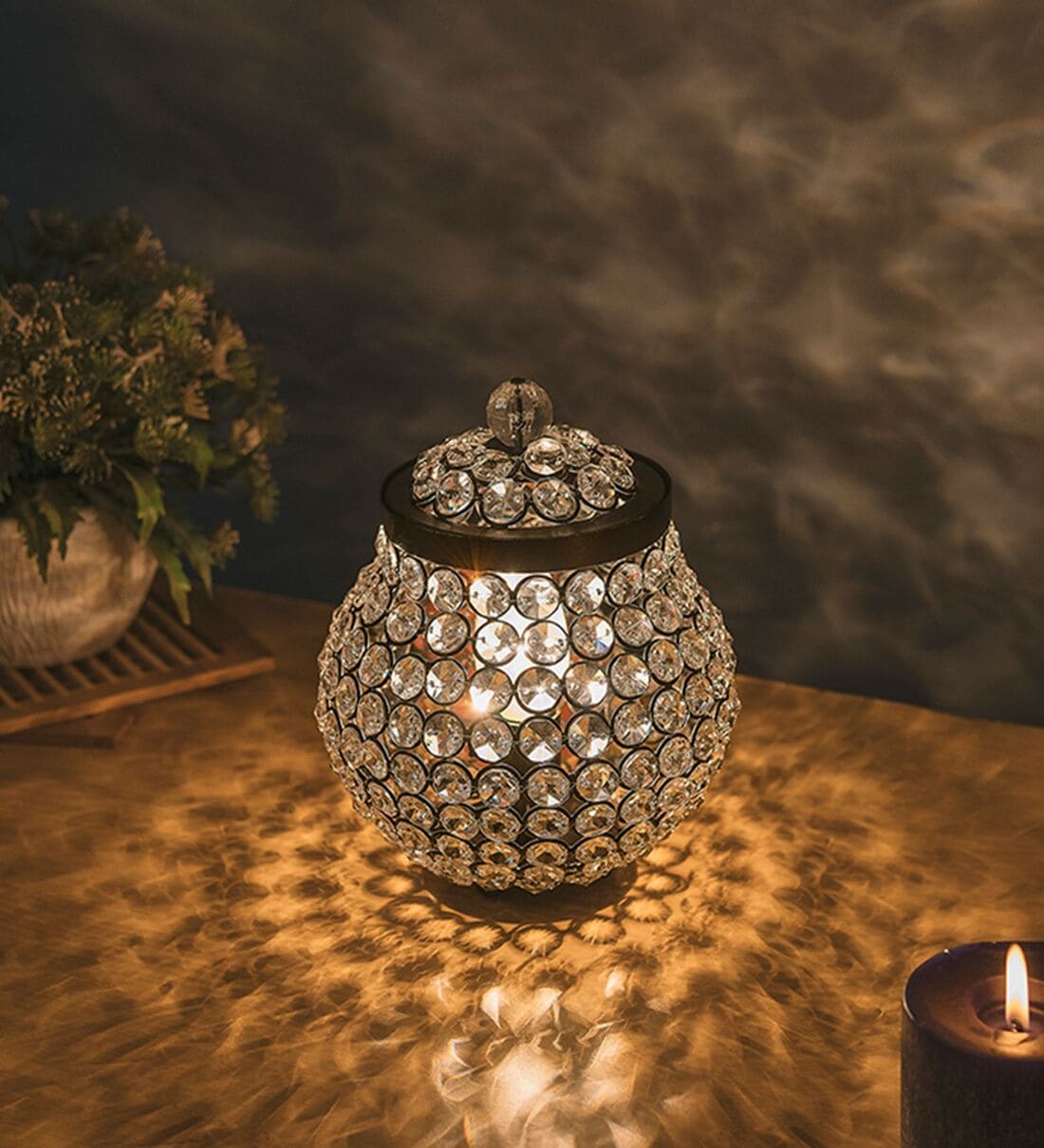 Cauldron of Light 192 Black Crystal Table LampShare By Homesake