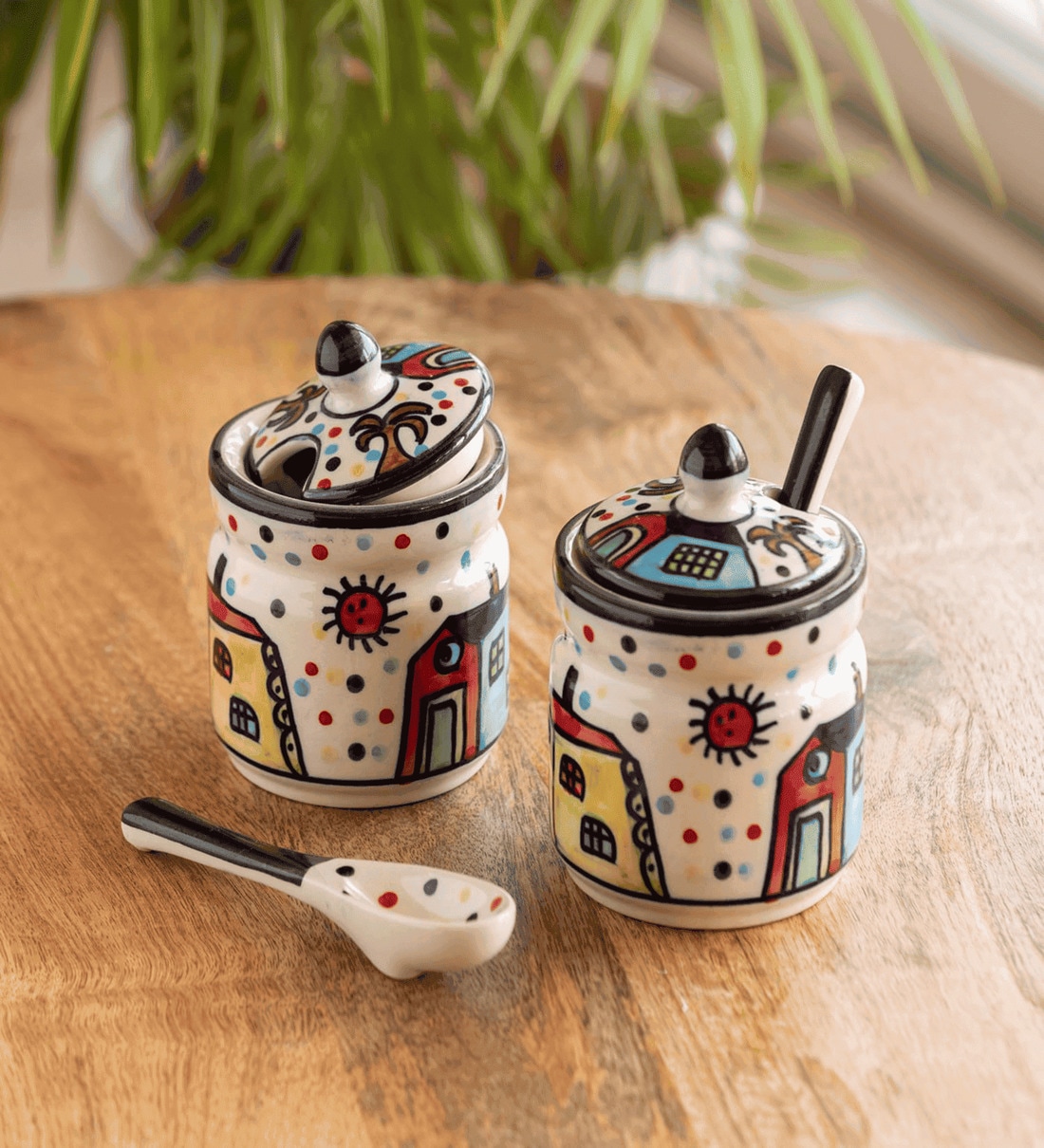 Set of 2 Handcrafted Barni Jars with SpoonsShare By VoiDrop