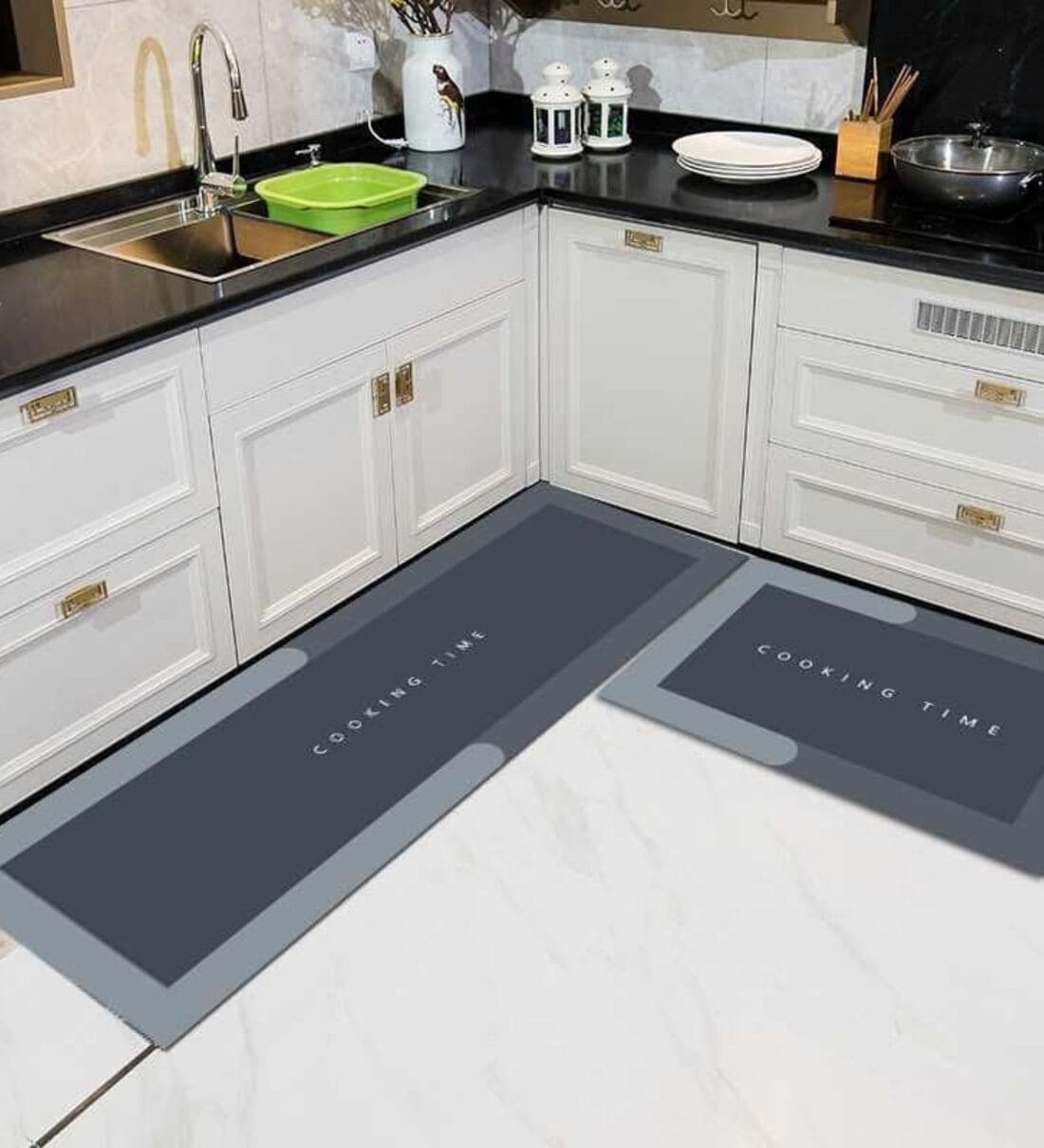 2 Pcs Kitchen Mats Set   Waterproof Memory Foam Anti-Fatigue Standing Mat, Non-Slip Cushioned Kitchen Rugs for Home, Office, Sink & Laundry RoomShare By Regalo