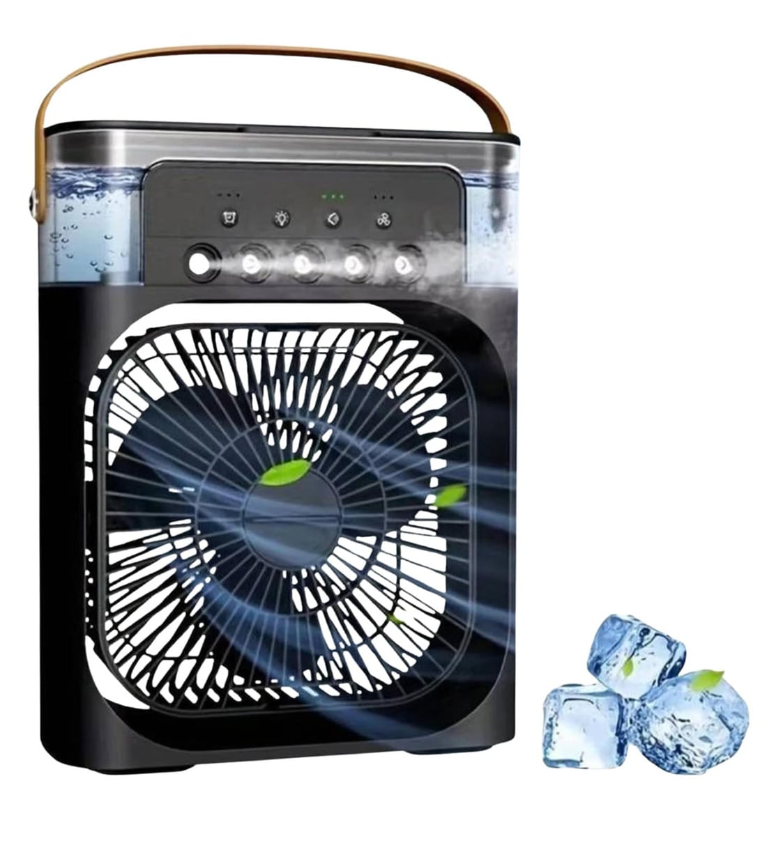 Mini Cooler 7 LED Colors, 3 Wind Speeds, 3 Spray Modes, Timer (1/2/3H) (Black)Share By VoiDrop