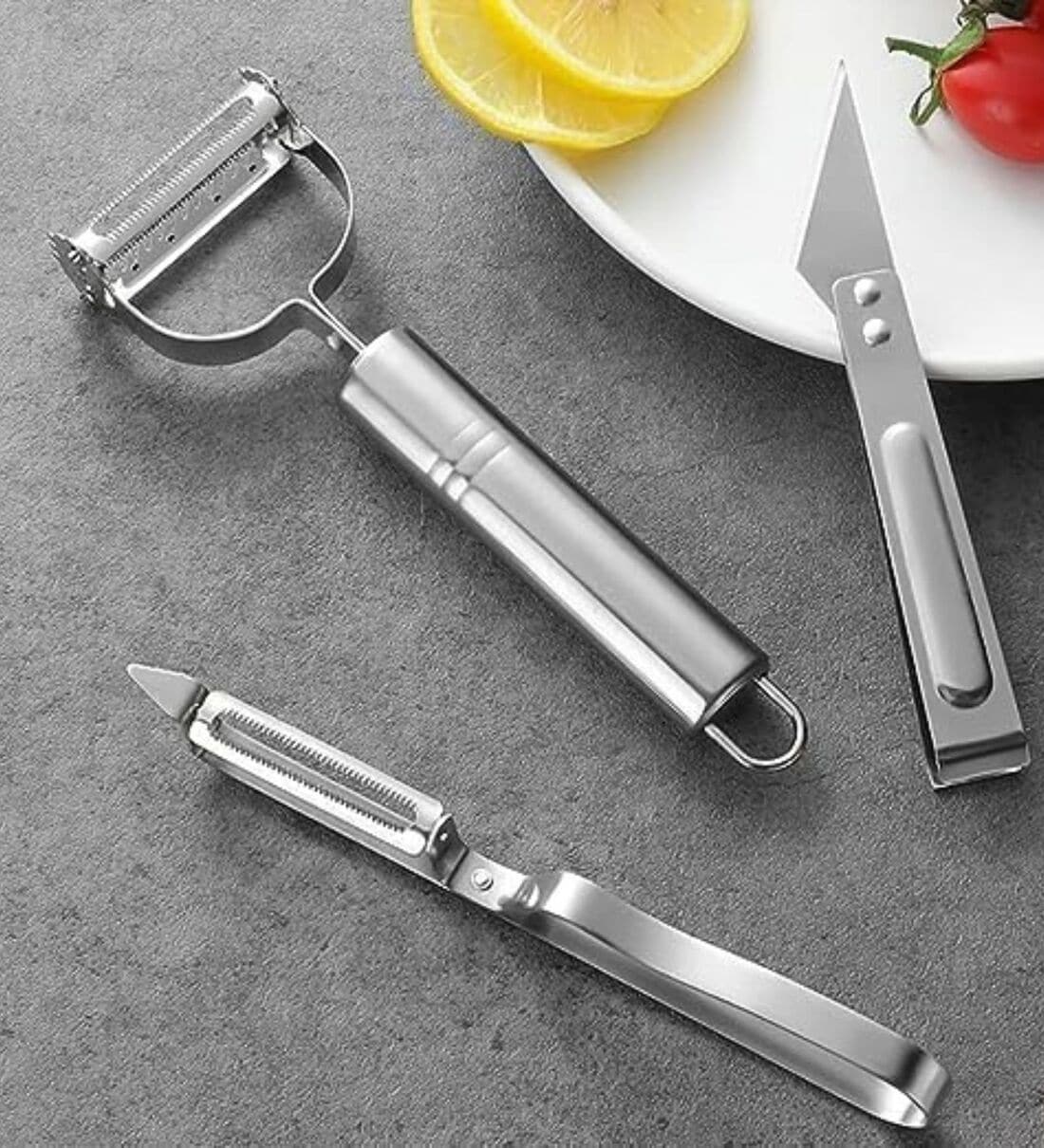 Stainless Steel 3-In-1 Julienne Vegetable PeelerShare By Regalo
