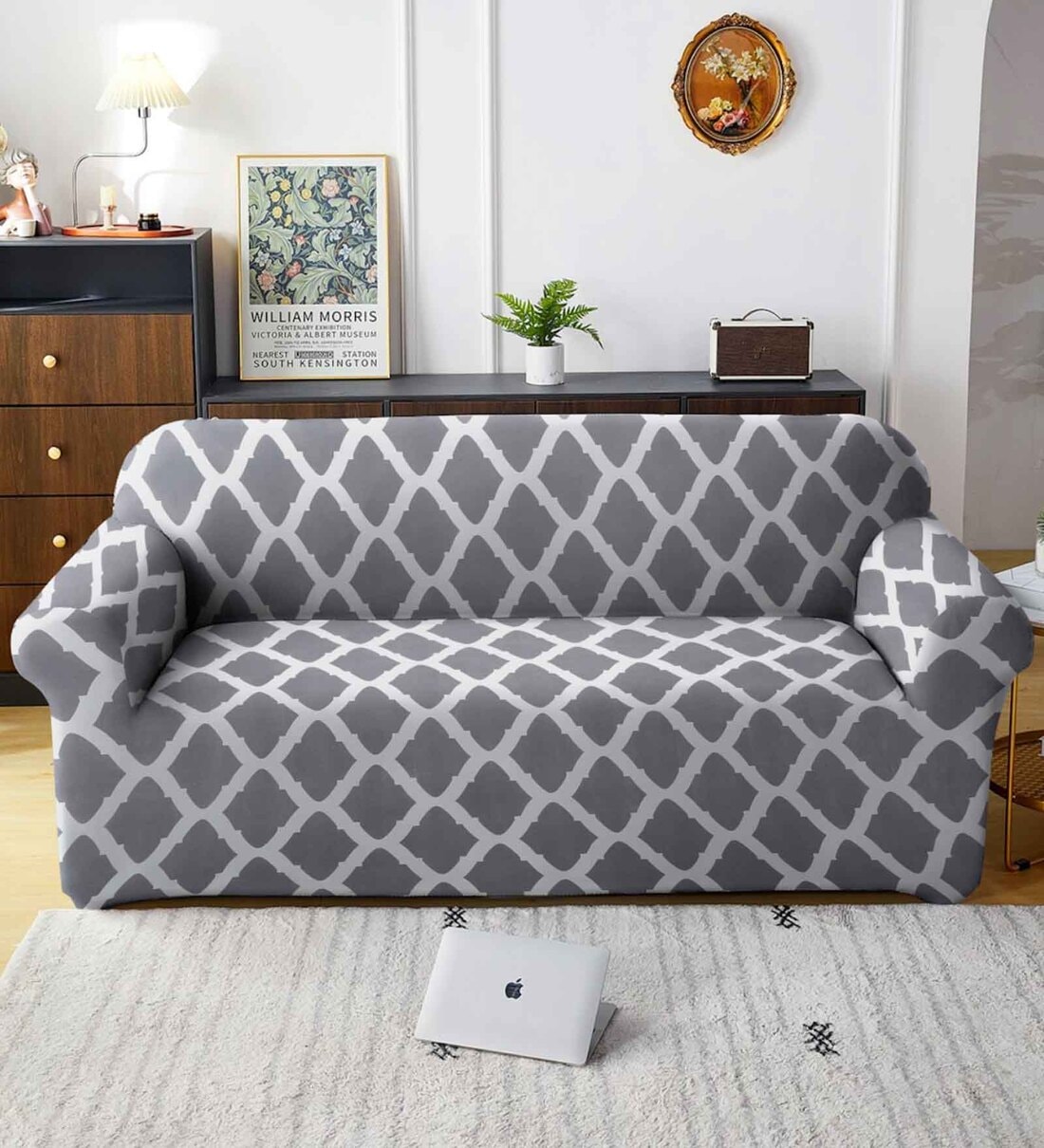 3 Seater Abstract Stretchable Sofa CoverShare By Hosta Homes