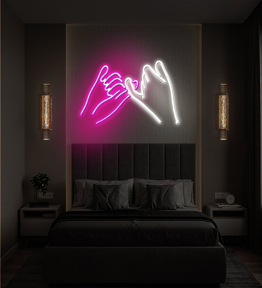 Pinky Promise  (W 16 x H 8) Acyrlic & Silicone LED Neon Light (Blue)Share By SIFTY CREATIVE