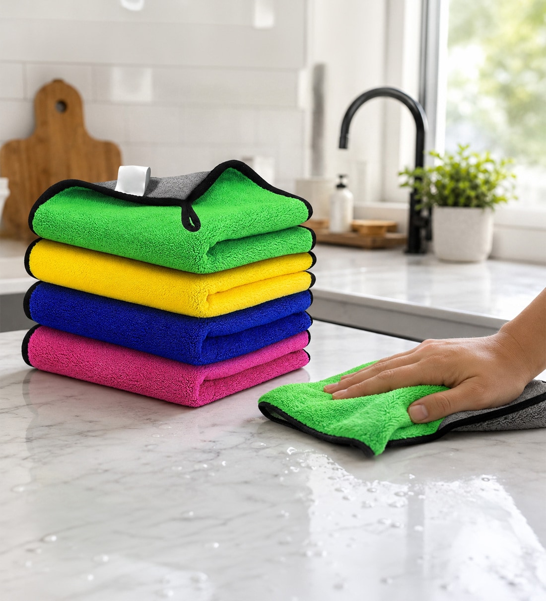 Assorted 600 GSM Microfiber Multipurpose Hand Towel (1Pc)Share By Fashion Bizz
