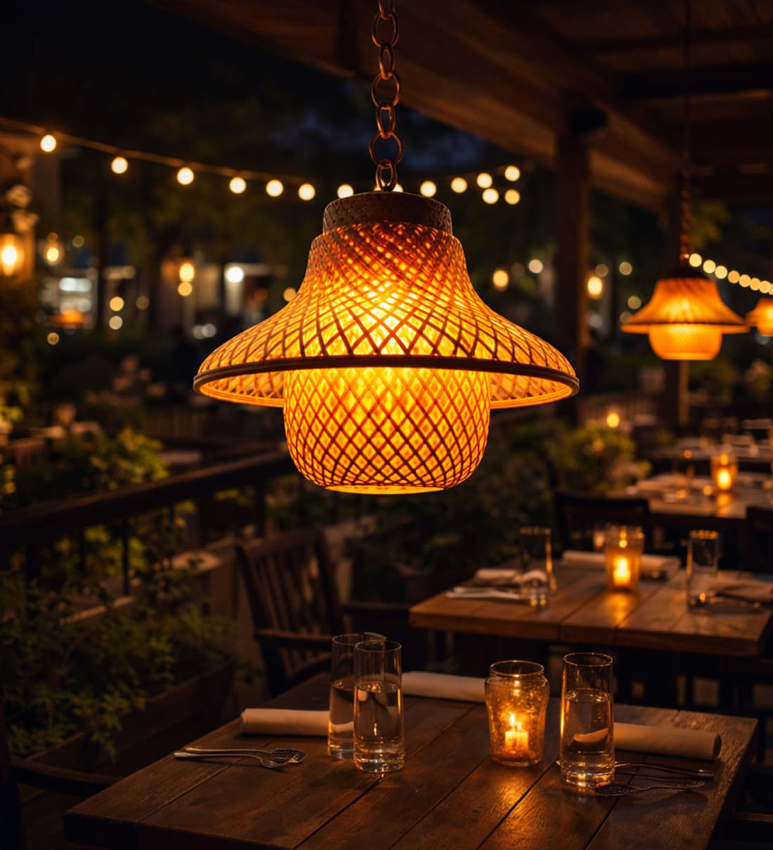 Handcrafted Bamboo Pendant Lamp Amber Share By Weebiz